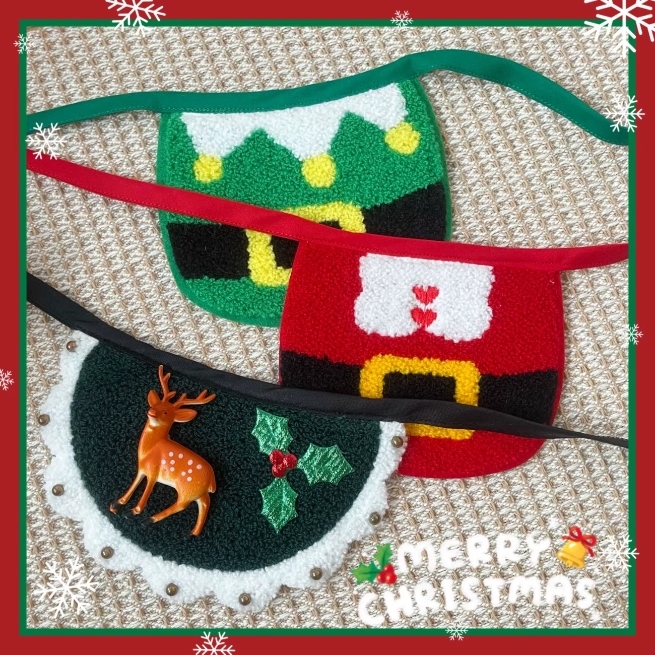 Домашние животные Рождественские нагрудники Кошки Собаки нагрудники Домашние животные Стекла полотенце лучше, чем медведь Тедди нагрудник производитель оптом