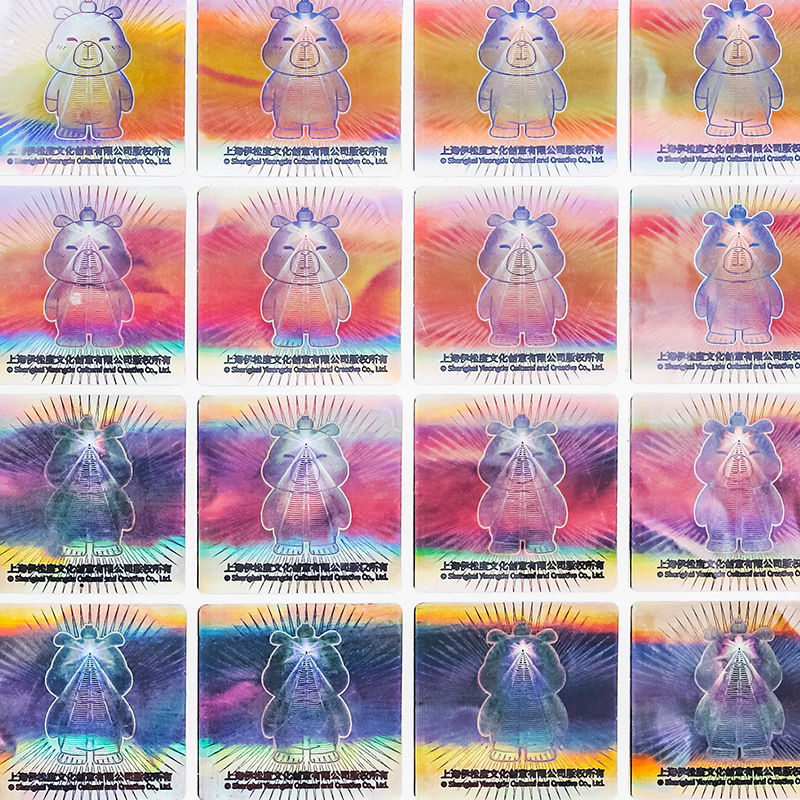 Etiqueta autoadhesiva holográfica láser personalizada antifalsificación con un código por artículo, etiqueta con código QR plateado rasca y gana.