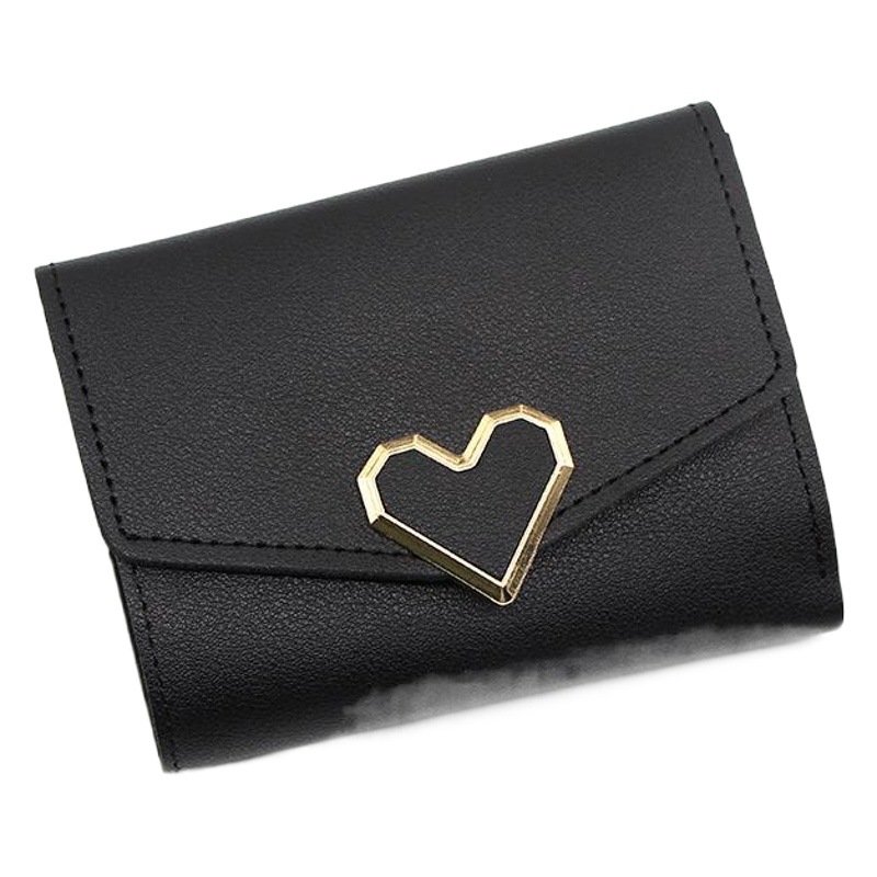 Cartera corta de mujer de moda personalizada cartera en forma de corazón bolso corto de mujer monedero titular de la tarjeta fábrica al por mayor