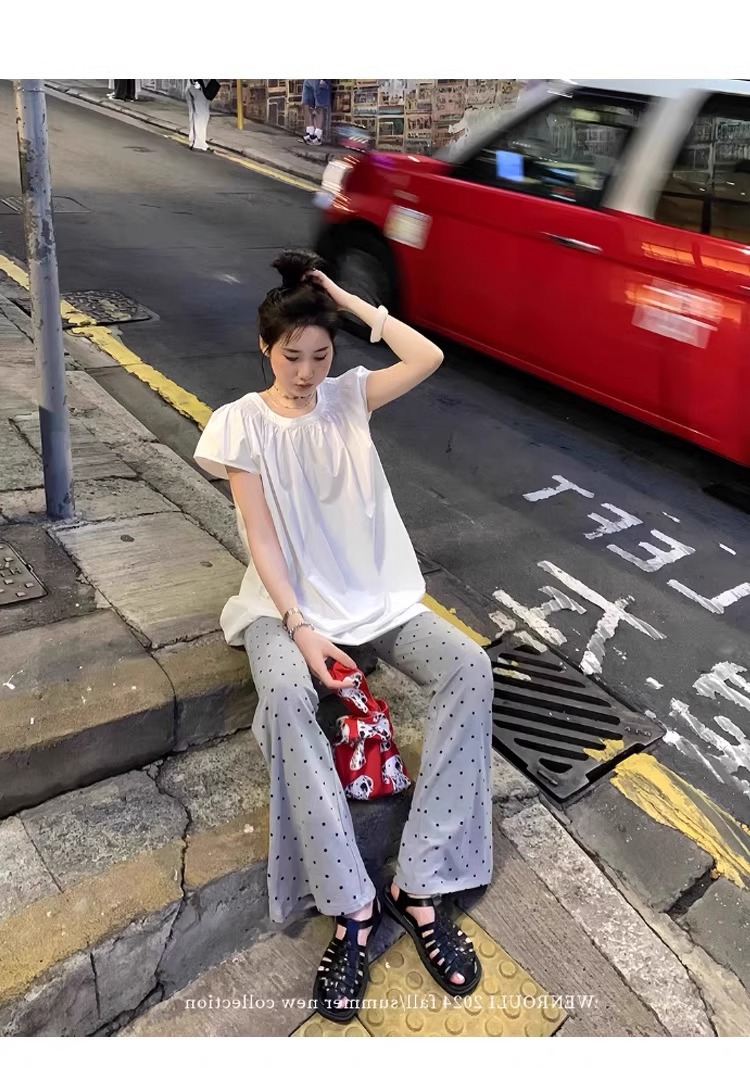 Legging de grossesse polaire à pois taille haute gainante_voghion.com