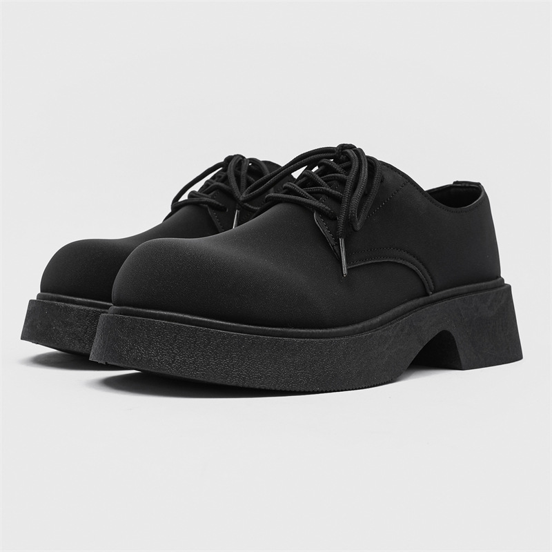 Zapatos de cuero de hombre, tendencia de moda de alto valor japonés, zapatos de derby de caída británica, zapatos casuales para hombres.