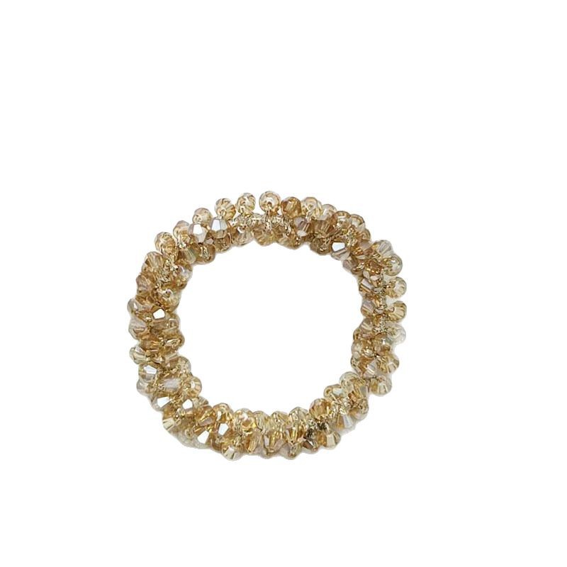 Pulsera con elástico de cristal para el pelo estilo coreano_voghion.com