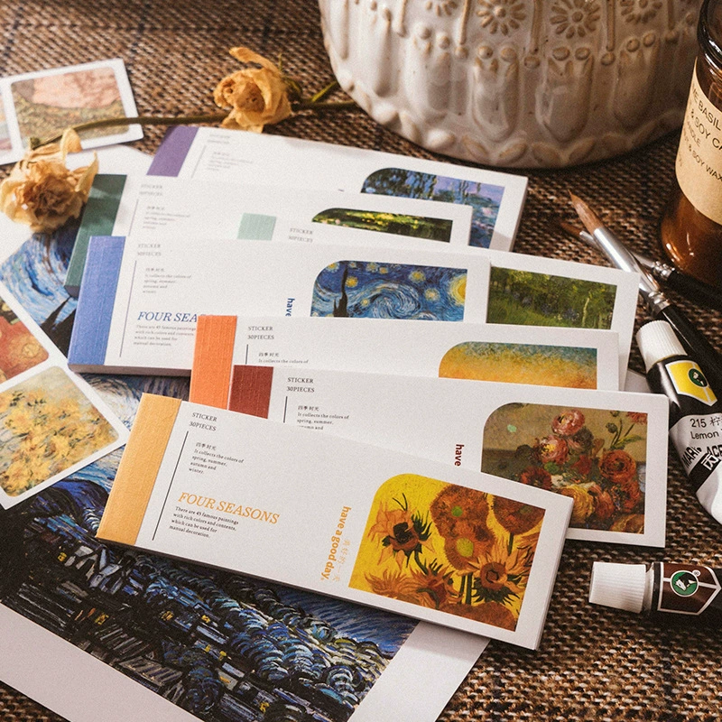 Красивый день наклейки серии из четырех сезонов Временная серия INS пейзаж ручной счет украшения наклейки 30 в 8