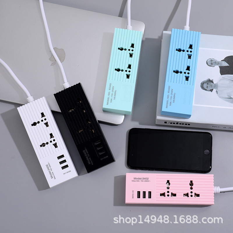 3402# agujero de placa de conexión USB paquete de regalo de piel de camarón de sudeste asiático filipino comercio electrónico dos enchufe plano enchufe de comercio exterior
