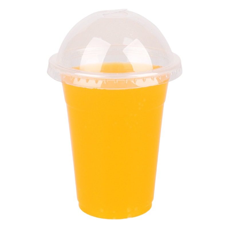 Taza de té de leche desechable con tapa 95 calibre comercial hogar embalaje plástico transparente desayuno tienda taza de jugo de leche de soja