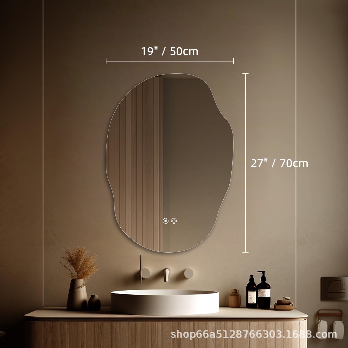 Espejo de maquillaje LED inteligente de patata tipo pared de lujo ligero espejo de tocador espejo de baño dormitorio de alta gama con espejo de lámpara