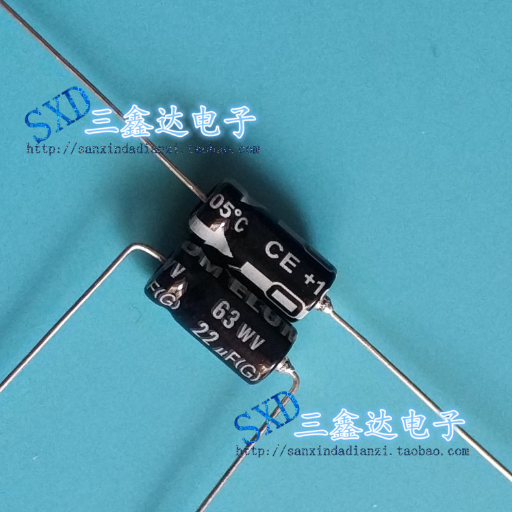 63V22UF 22UF63V全新 原装 阴极轴向卧式 音响穿心电解电容 6*13