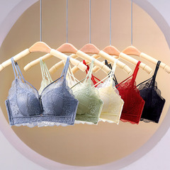 5cm加厚饅頭杯雙肩帶美背蕾絲內衣女小胸聚攏顯大無鋼圈文胸罩bra