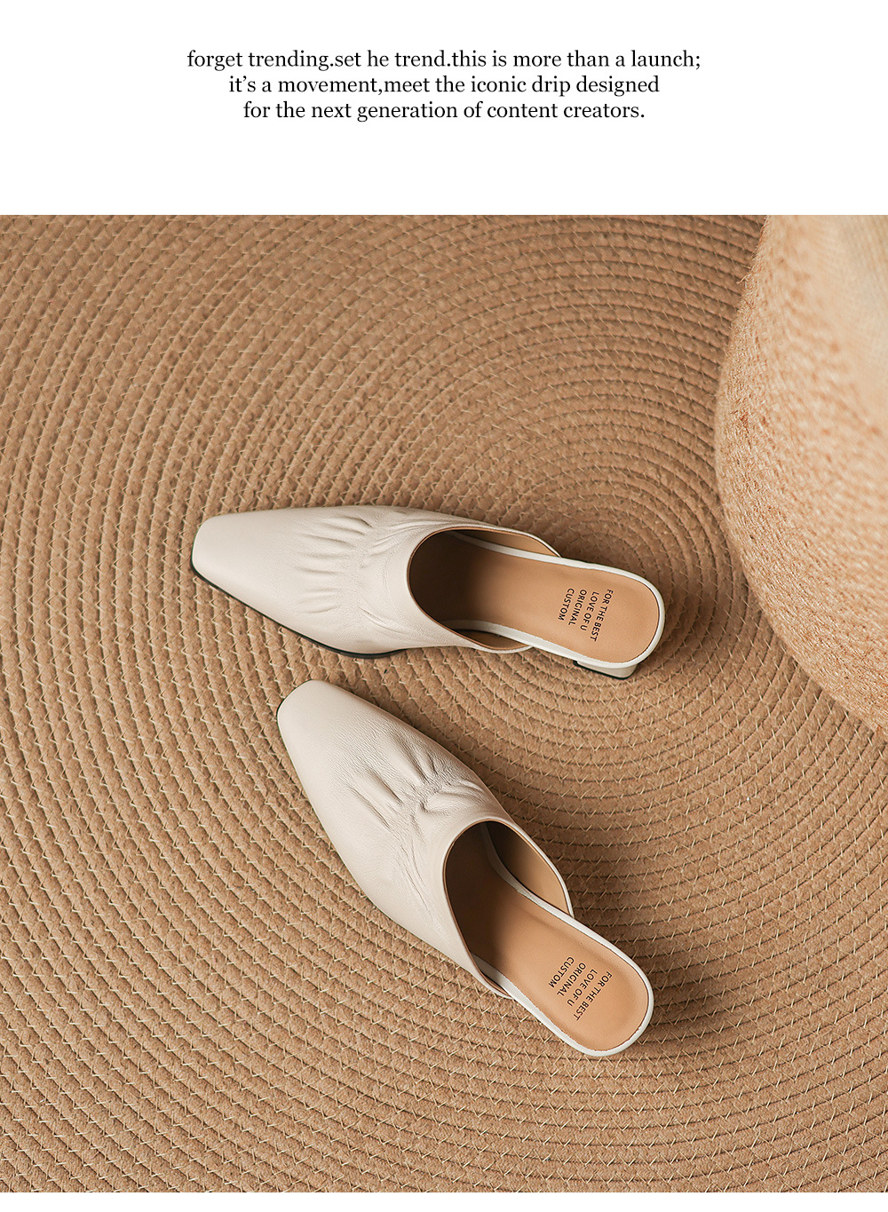 Sandal nữ bít mũi hở gót cao gót thô 5 cm, da bò mùa xuân hè — đen chi tiết 22