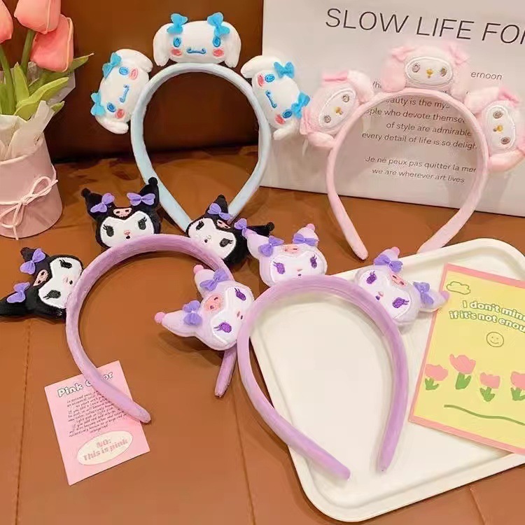 2024 nuevo niño otoño invierno peluche Sanliou cabeza bandas niñas lindas Kulomi lavar la cara bandas de cabello
