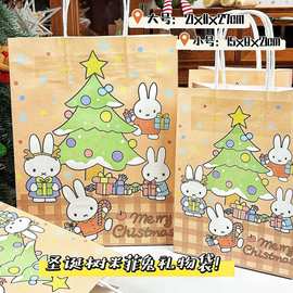 圣诞树米菲兔礼物袋高颜值可爱大容量送礼精美手提牛皮包装礼品袋
