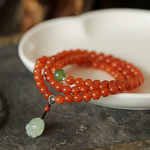 凉山南红玛瑙手串6mm樱桃红DIY女款手链三圈多圈清新文艺范饰品