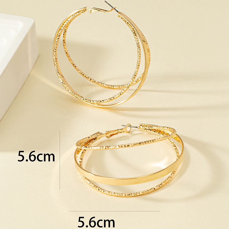 1 Pair Vintage Style Solid Color Plating Alloy Hoop Earrings display picture 2