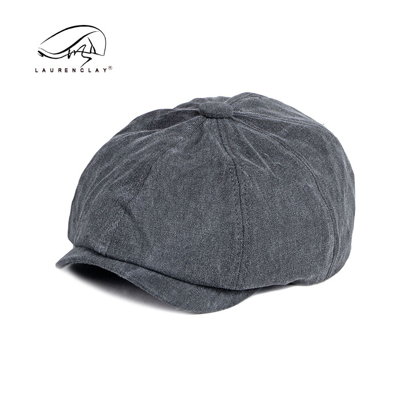 Comercio exterior sombrero lavado vieja boina de algodón hombres británico retro newsboy sombrero octogonal espía sombrero pintor sombrero mujeres
