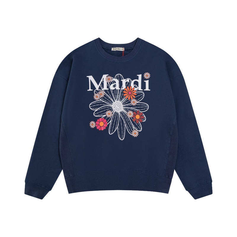 现货代发韩国潮牌Mardi卫衣女小雏菊印花刺绣圆领上衣金高银同款|undefined
