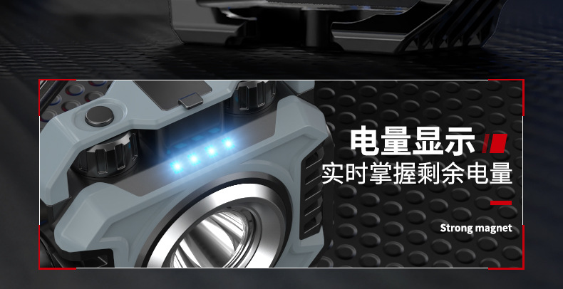 Cross-border outdoor strong light work light camping light super bright mobile portable strong battery life charging magnetic car maintenance light