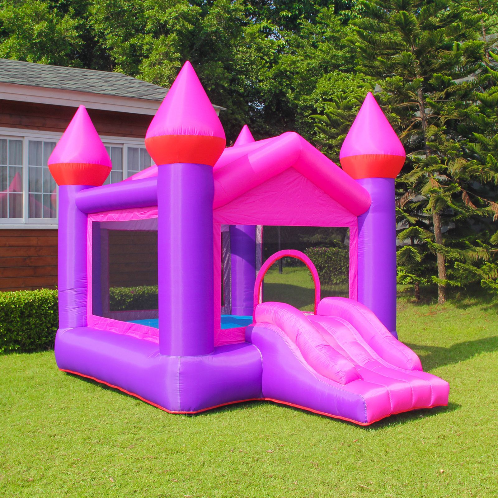 Castillo inflable para el hogar, pequeño castillo inflable para fiestas infantiles en interiores, tobogán inflable, pequeño castillo inflable para juegos infantiles