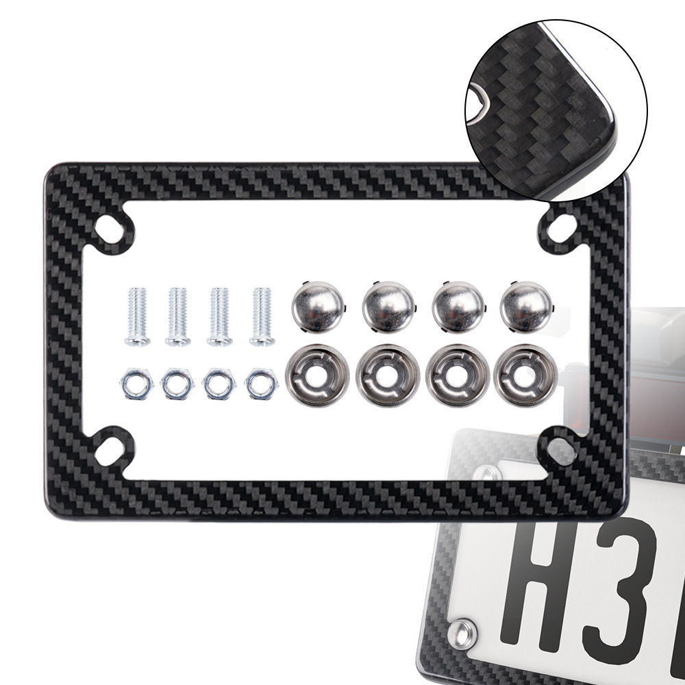 Motorcycle License Plate Frame Carbon Fiber License Plate Frame Dry Carbon Electric Vehicle Us Standard License Plate Holder Real Carbon Modification Accessories