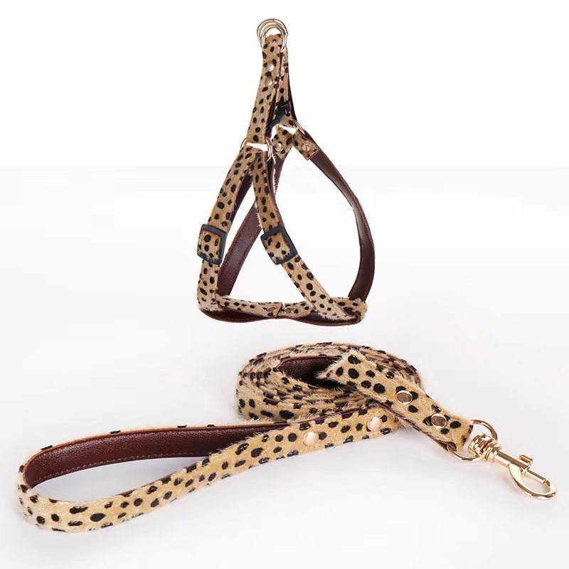 British Style Mohair Leopard Pet Collar display picture 6