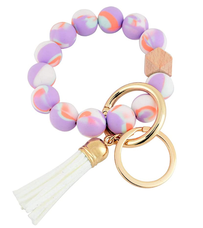 Simple Style Color Block Silica Gel Beaded Women's Keychain 1 Piece display picture 30