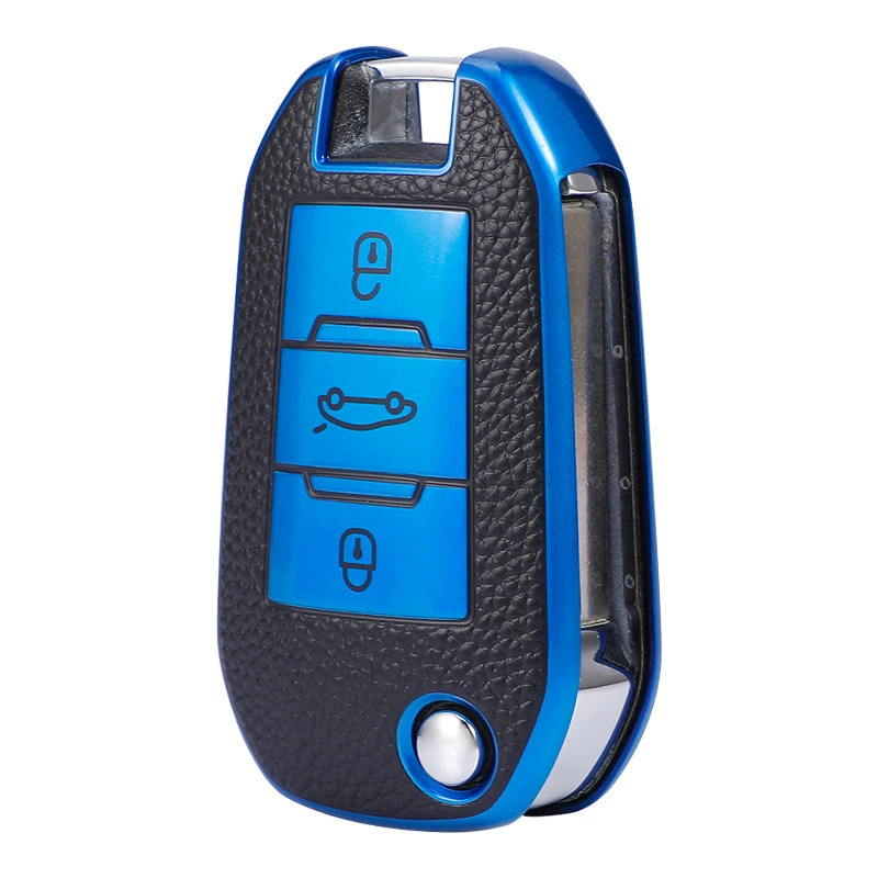 Подходит для кожаного держателя ключа Dongfeng Peugeot Nano 308 2008 3008 408 301 Наклейка набор ключей для автомобиля, народный