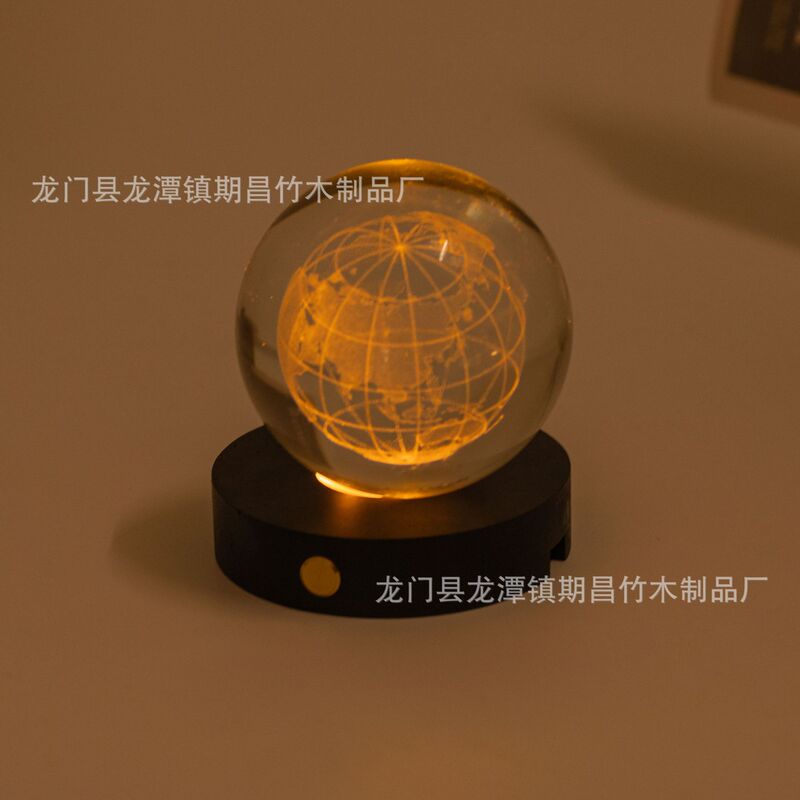 现货供应黑色充电款发光木底座气氛七彩灯光实木底座灯饰实木配件|undefined