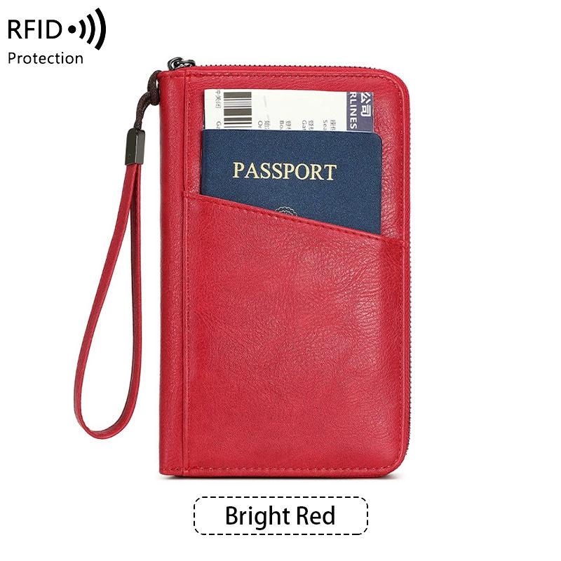 Кошелёк-паспорт RFID-защита, универсальный органайзер на молнии, сумка для путешествий