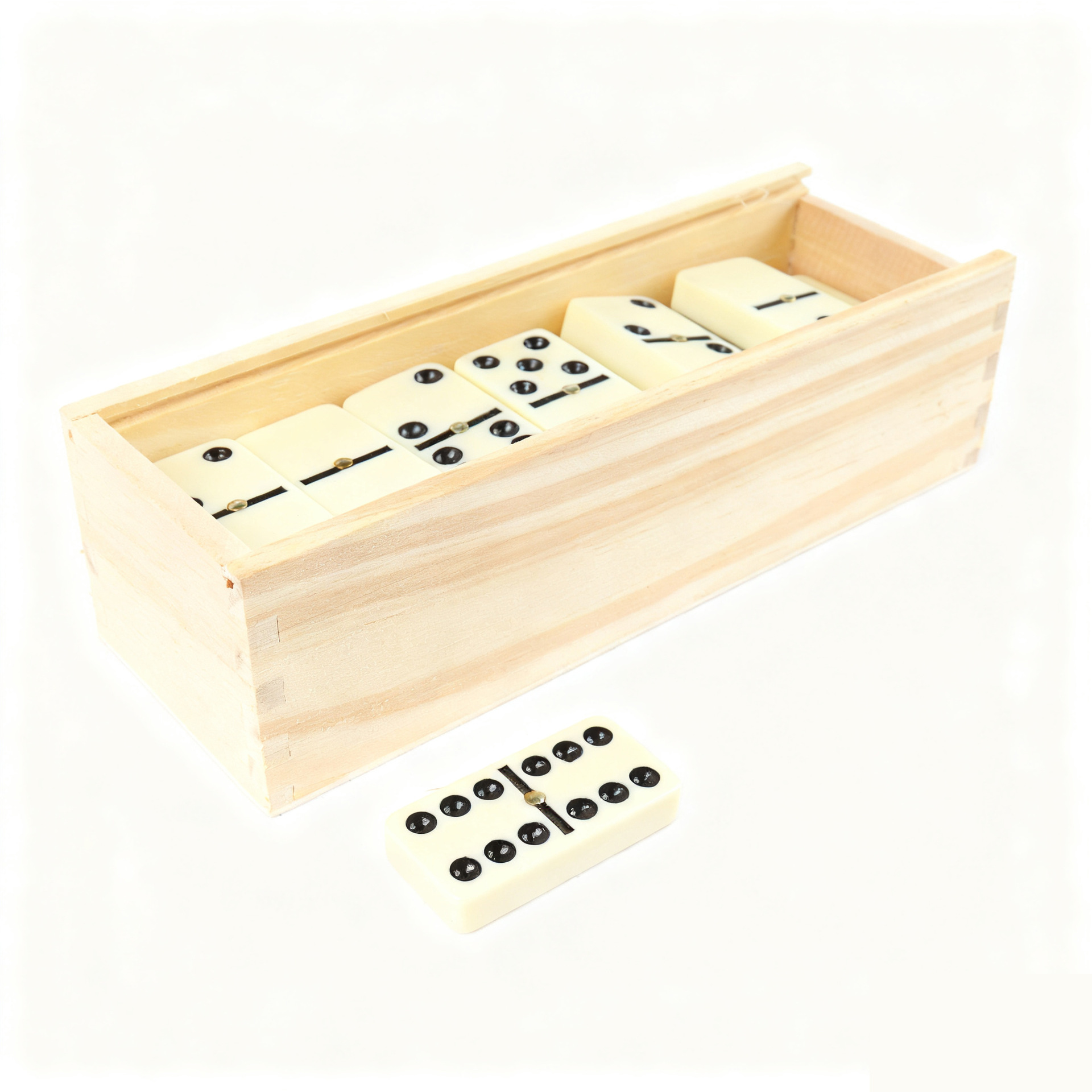 Juegos de mesa transfronterizos de varios tamaños de melamina domino28 doble caja de madera de domino
