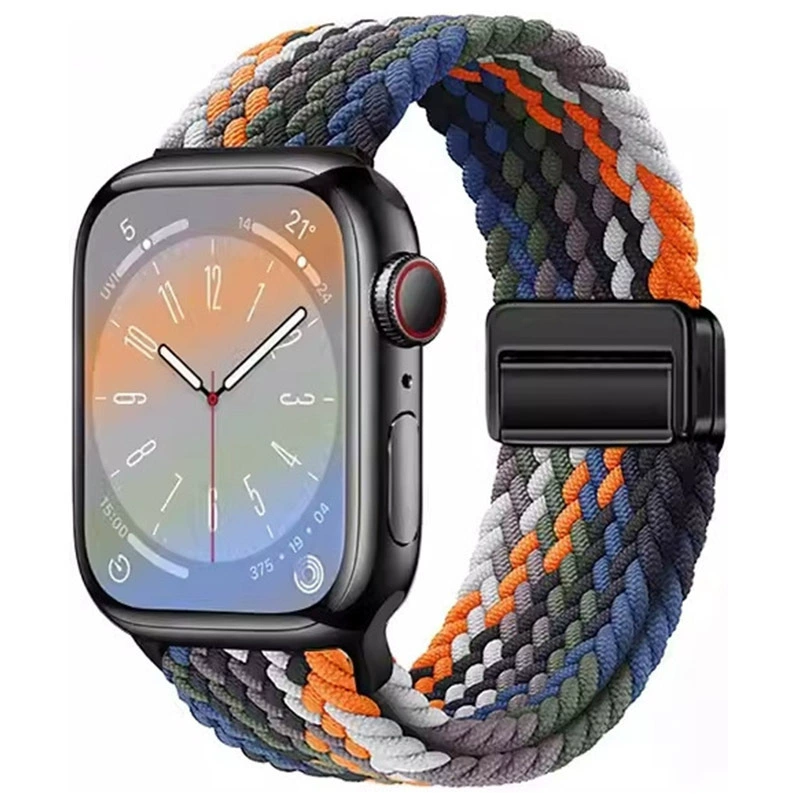 Подходит для Apple ApplewatchS10 магнитная пряжка плетёный нейлоновый ремешок 9876 Samsung Huawei 20/22 браслет
