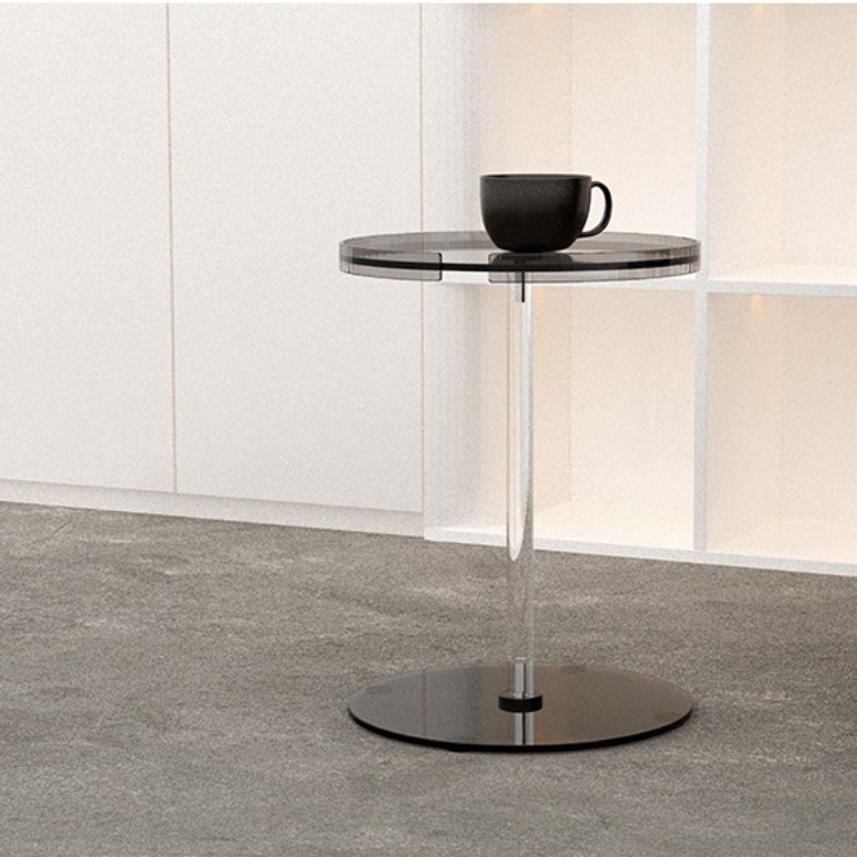 工厂加工制作简约亚克力小茶几创意悬浮床头边几休闲阳台小圆桌