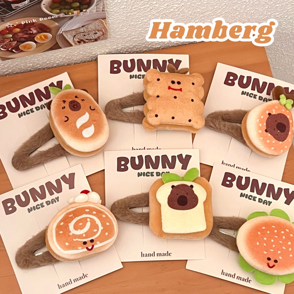 Creativo lindos pinzas de cabello gourmet pinzas de cabello pan pequeño pinzas de bordes pinzas de cabello para niñas BB pinzas de cabello al por mayor