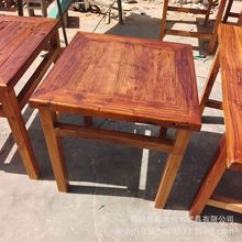 新款老榆木餐桌家居四人位八仙桌实木长方形老门板喝茶桌茶台餐桌