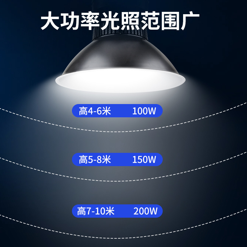 高亮天棚工矿灯工厂车间仓库工业照明高低塔厂房吊灯超亮节能led