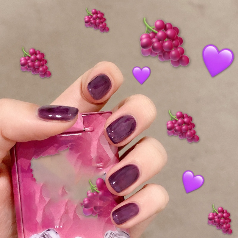 Uñas portátiles de tendencia en TikTok con una sensación de alta gama para el otoño, puro deseo, pegatinas de arte de uñas portátiles con ojo de gato y sonrisa rosa brillante.