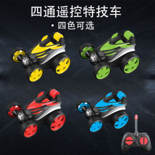 Stunt car tumbling dump car 360 ° rotating remote control car light music children's electric toys