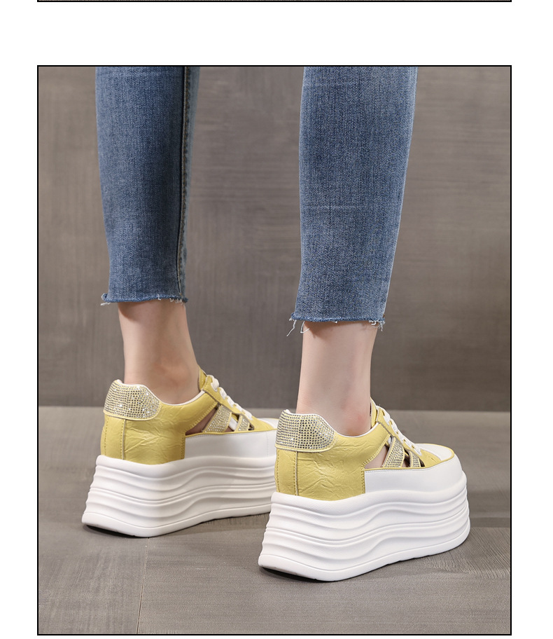 Giày sneaker nữ đế dày chunky khoét lỗ phối trắng dễ thương — Màu trắng chi tiết 13