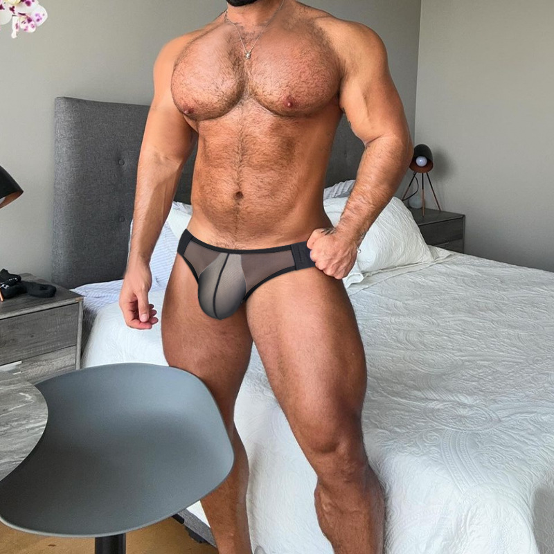 [Buyer’S Real Photo] New Cross-Border Best-Selling Men’S Briefs with Low Waistband and Transparent Ad789