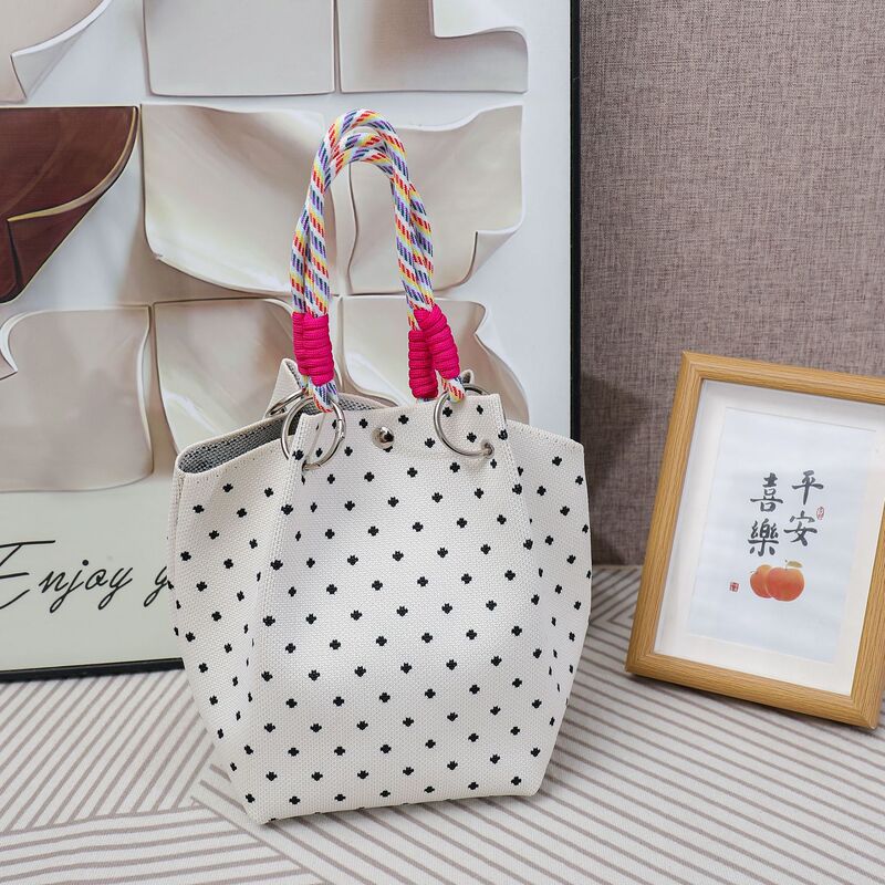 Knitted Bag for Women, Cartoon Style Handbag, Cute Souvenir Snack Bag, Practical and Versatile, Cheap Bucket Bag with Large Capacity