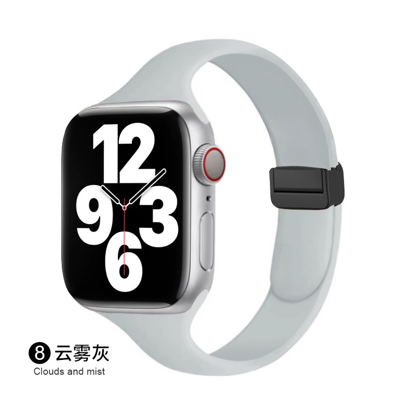 Совместимый ремешок Apple Watch всей линейки, можно использовать 14 мм магнитную складную застежку, силиконовый ремешок для маленькой талии Apple