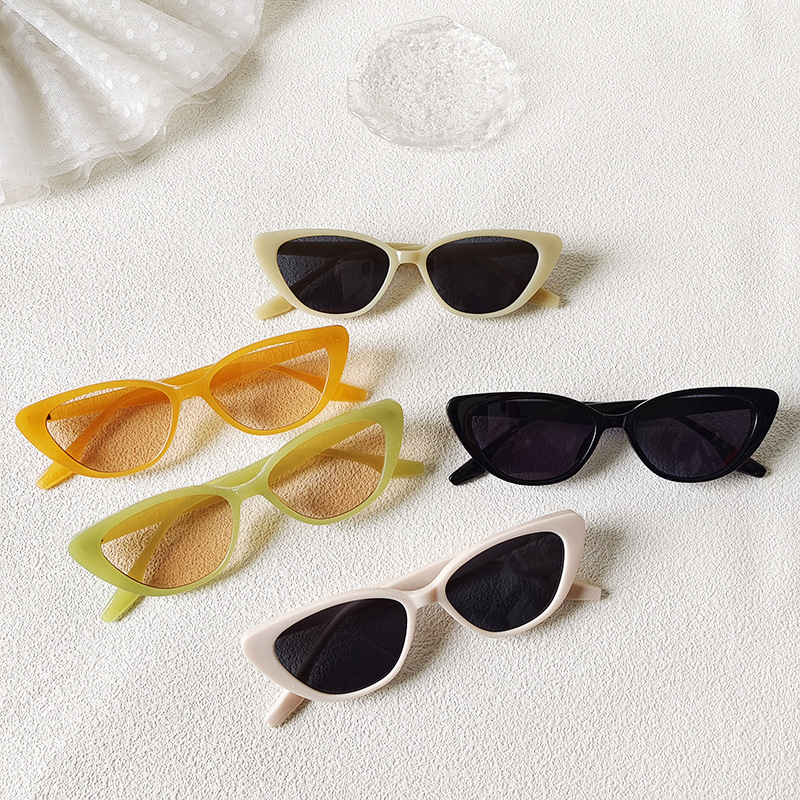 Sweet Color Block Uv400 Resin Cat Eye Full Frame Women's Sunglasses display picture 1