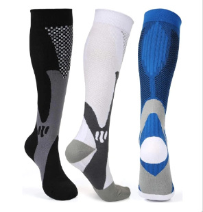 Calcetines de compresión transfronterizos Calcetines de pantorrilla Calcetines elásticos Deportes Ciclismo Correr Calcetines de yoga Calcetines de compresión de tubo largo para hombre Spot para mujer