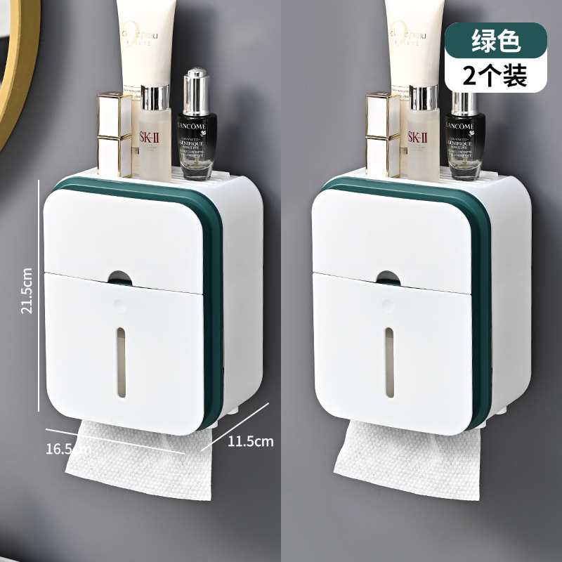 バスルームティッシュボックス壁掛け防水トイレットペーパーボックスパンチフリーペーパーボックストイレットペーパー収納ラック|undefined