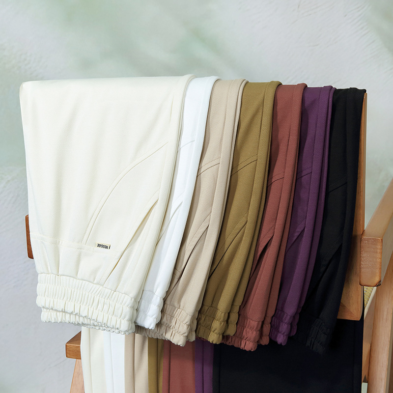 Middle-Aged and Elderly Women's Pants, Mom's Pants, Summer Thin Style, Tencel Cotton, Stretchy Straight-Leg Pants, Elastic Waist, Loose Fit, Plus Size, Cropped Length Middle-Aged and Elderly Women's Pants, Mom's Pants, Summer Thin Style, Tencel Cotton, Stretchy Straight-Leg Pants, Elastic Waist, Loose Fit, Plus Size, Cropped Length
