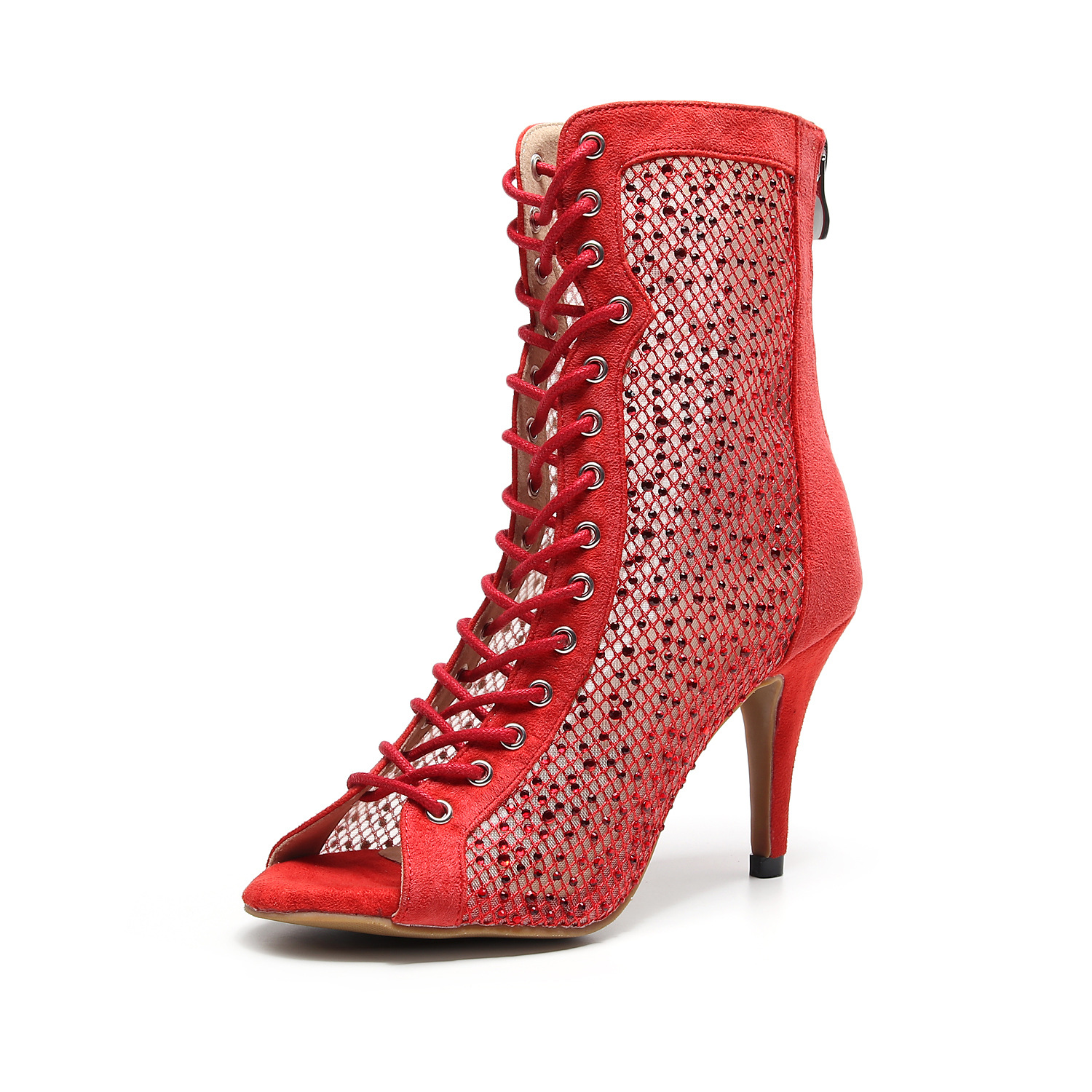 Dancing women's shoes hot diamond four seasons new black high heel dance boots soft sole fashion autumn and winter jazz dance heels_voghion.com