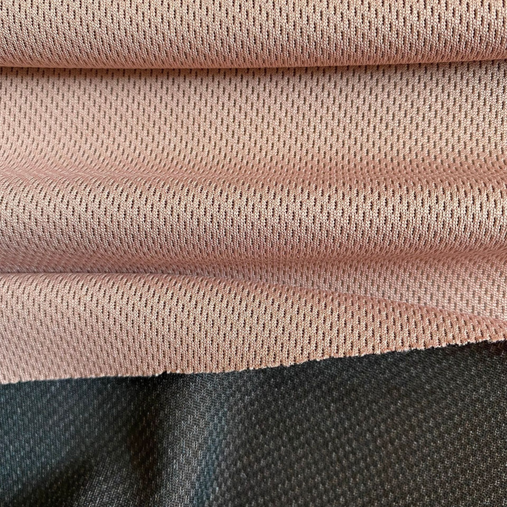 全涤黑丝双色鸟眼布 双色音响网眼布 鞋帽里布眼罩针织网眼面料