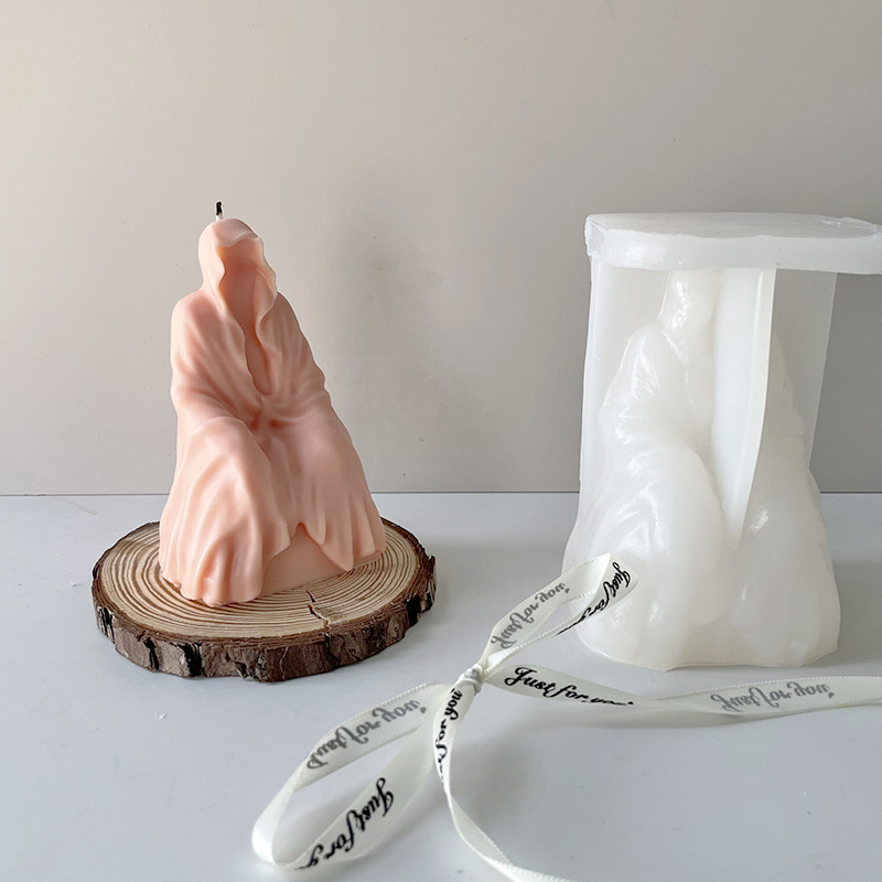 Jiahuimei silicona molde aromaterapia vela misterioso retrato hecho a mano yeso epoxi decoración decorativa