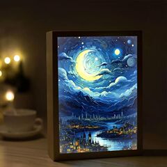 梵星空水墨金シリーズの照明画振音ネット赤装飾画小夜灯創意フォトフレーム置物