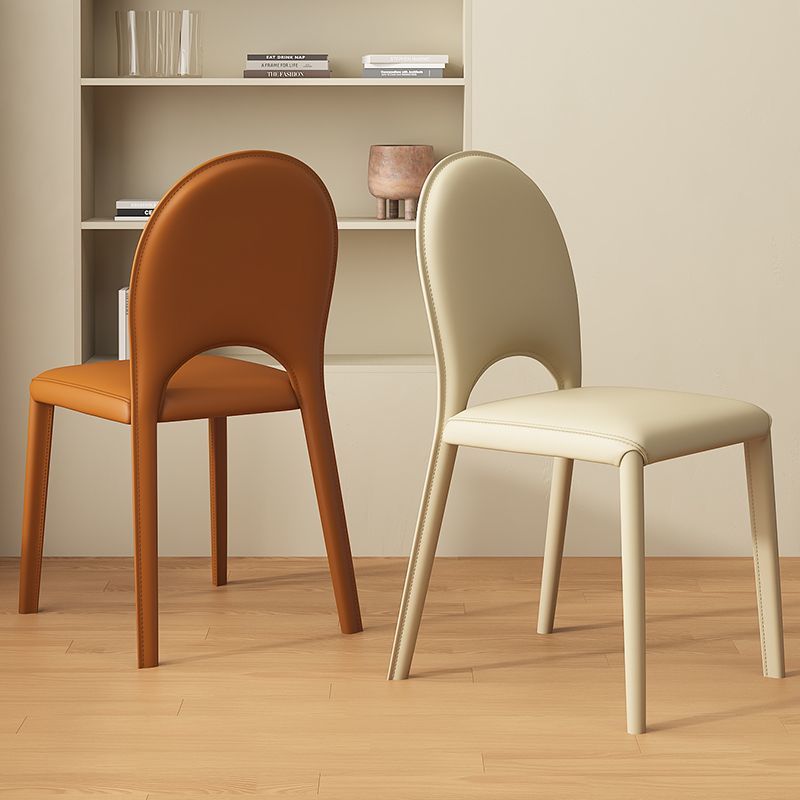 silla de comedor de estilo crema estilo minimalista mesa de comedor de hotel taburete de respaldo de diseño modelo silla de cuero de silla