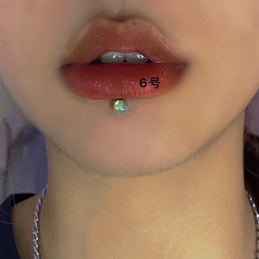 Labret piercing jewelry detail image