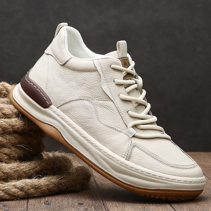 20631-5 Men's High-Top Casual Clown Shoes Versatile Casual Shoes New First Layer Cowhide Men's Shoes